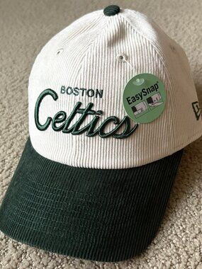 New Era Boston Celtics Casual Classic Script Corduroy Adjustable Hat NWT